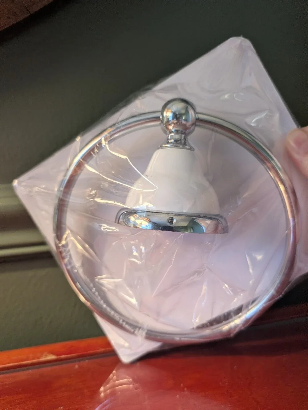 Gatco Chrome and Porcelain Towel Ring NWT